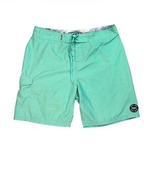 Ron Jon Surf Shop Men's Mint Green Swim Board Shorts with Cargo Pocket